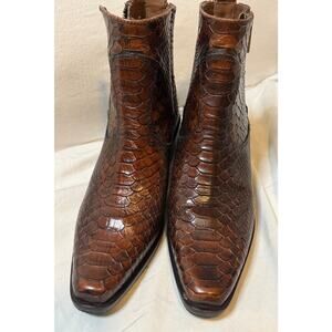 Donald J. Pliner Snakeskin Leather Ankle Boots Size 6.5